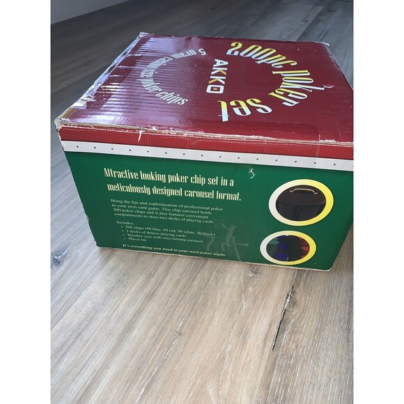 NIB - AKKO 200 Piece 5-gram Heavy Casino Poker Chips Wheel (New) - Picture 3 of 5